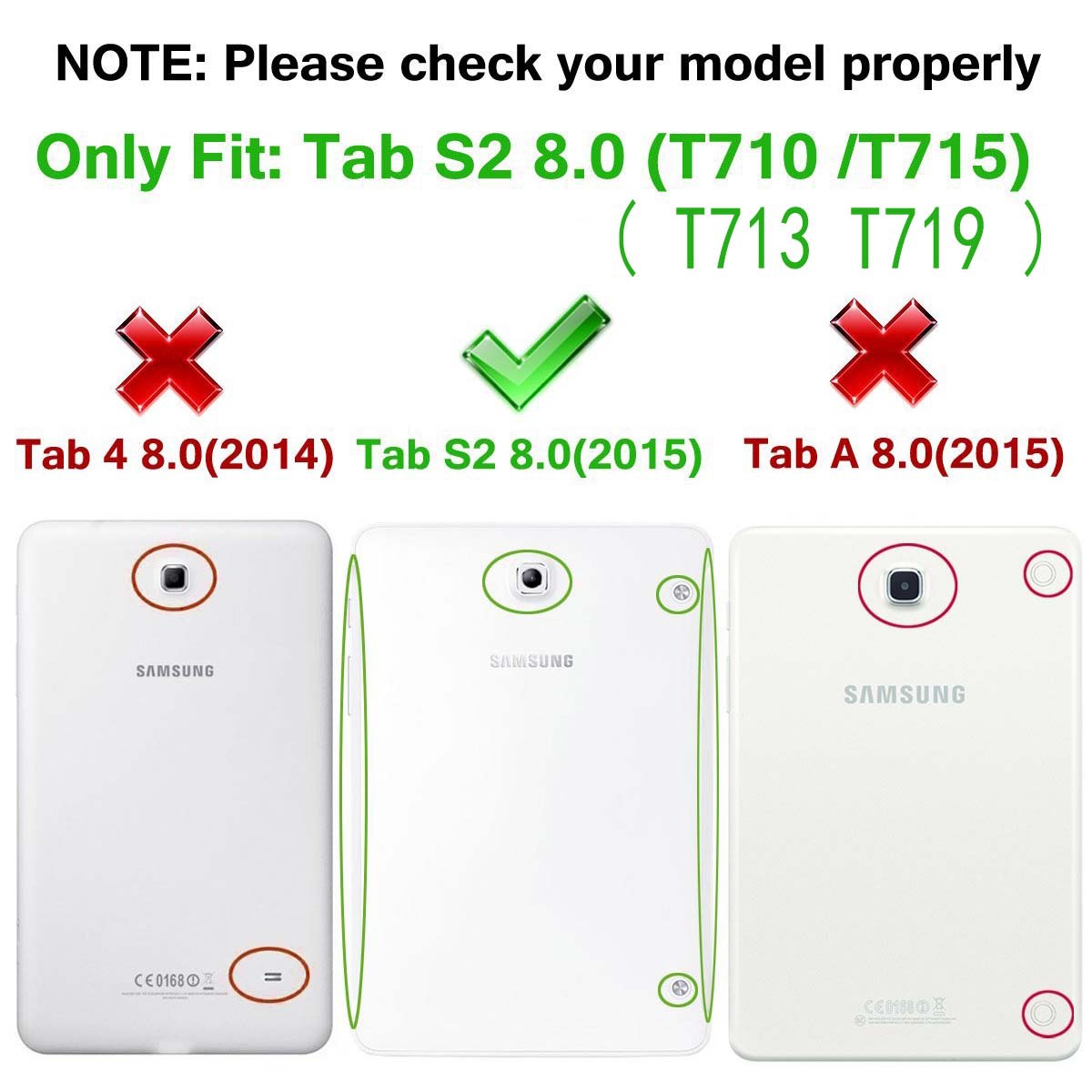 8" Tri-Fold Case Magnetic Protective Cover Folio Shell for Samsung Galaxy Galaxy Tab S2 8.0 (SM-T710/ T715/ T713/ T719) - Image 11