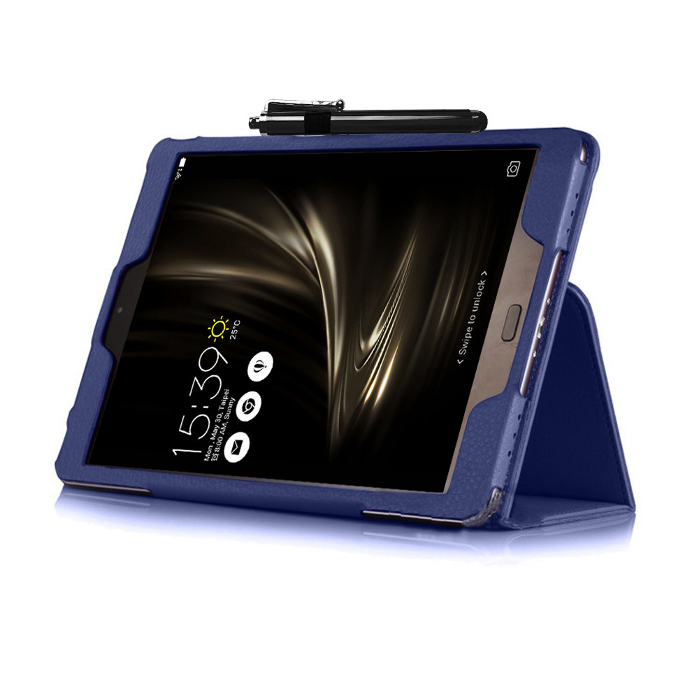 9.7" Two-Fold Folio Stand Case Back Clip Shell Protective Cover for ASUS ZenPad 3S 10 (Model Z500M) - Image 2