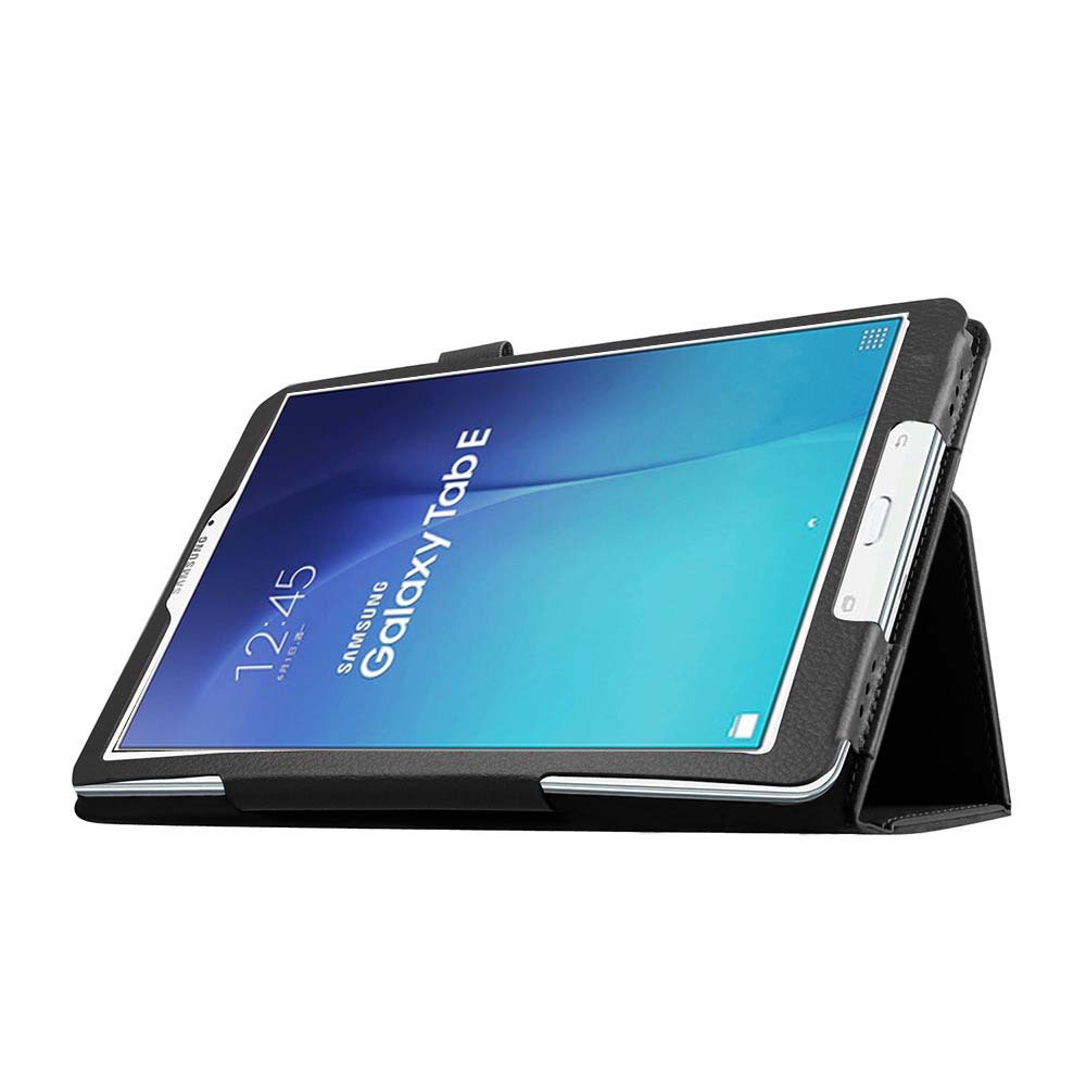 9.6" Two-Fold Folio Stand Case Back Clip Shell Protective Cover for Samsung Galaxy Tab E 9.6 SM-T565/ T567 - Image 2