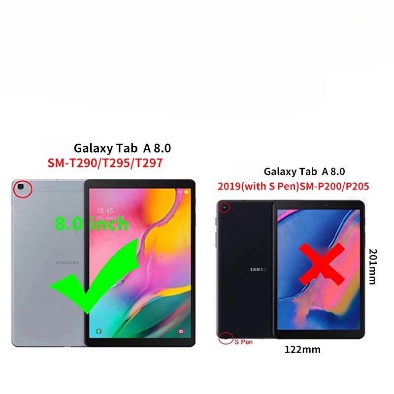 8" Rotating Folio Case Leather Shell Protective Cover for Samsung Galaxy Tab A 8.0 (SM-T290/ T295/ T297) - Image 6