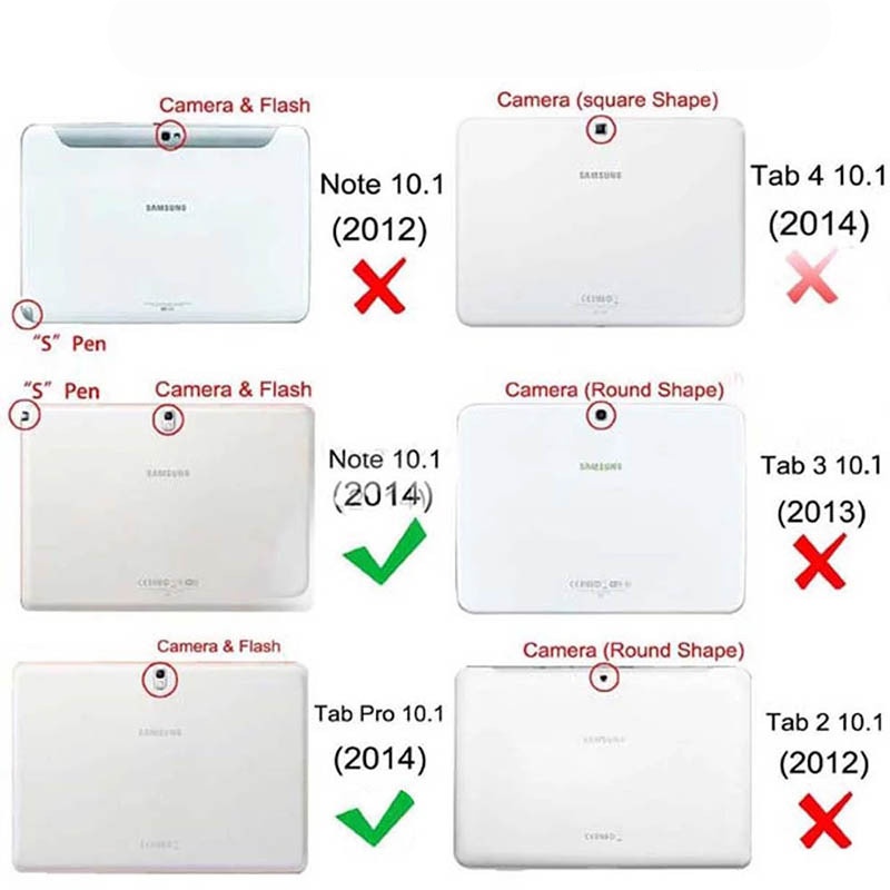 10.1" Tri-Fold Cover Soft leather Shell Folio case for Samsung Galaxy Tab Pro SM-T520/ T525 - Image 12
