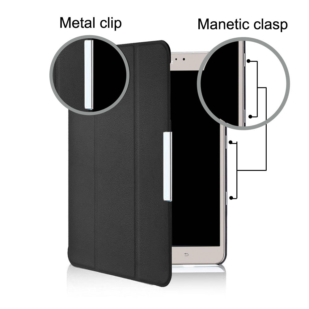 9.7" Tri-Fold Case Magnetic Full-Body Protective Cover Folio Shell for Samsung Galaxy Tab S2 9.7 (T810/ T815) - Image 5