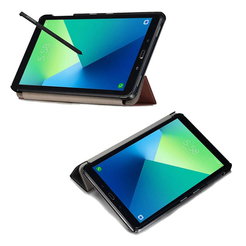 10.1" Tri-Fold Cover leather Shell Folio case for Samsung Galaxy Tab A 10.1 with S Pen ( Model SM-P580/ P585) - Image 3