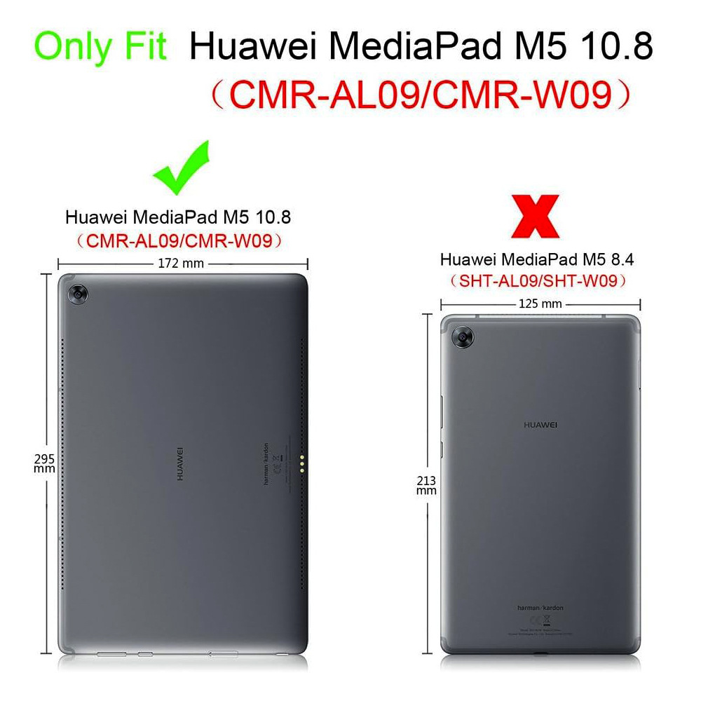 10.8" Tri-Fold Cover Soft leather Shell Folio case for Huawei M5 CMR-W09/W19/AL09 - Image 14