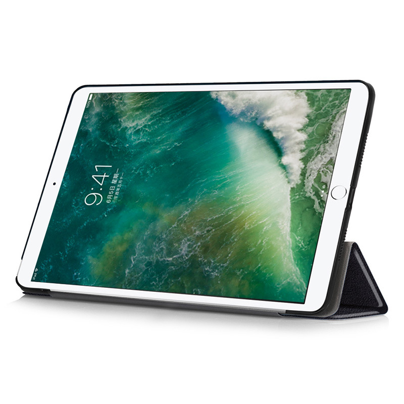 10.5" Tri-Fold Stand Case Leather Shell Drop-Proof Protective Cover for 2017 Apple iPad Pro (Model A1852/A1701/A1709) - Image 2