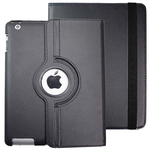 9.7" Rotating Folio Case Leather Shell Protective Cover for Apple iPad 3 (Model A1416 A1430 A1403)