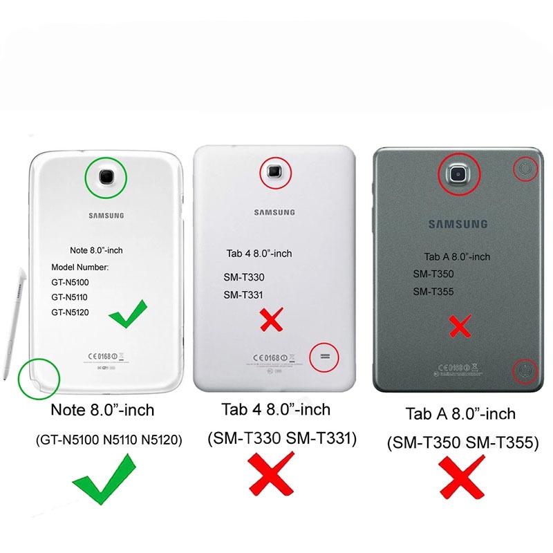 8" Rotating Folio Case Leather Shell Protective Cover for Samsung Galaxy Note 8.0 N5100/ N5110/ N5112 (2013 released) - Image 8