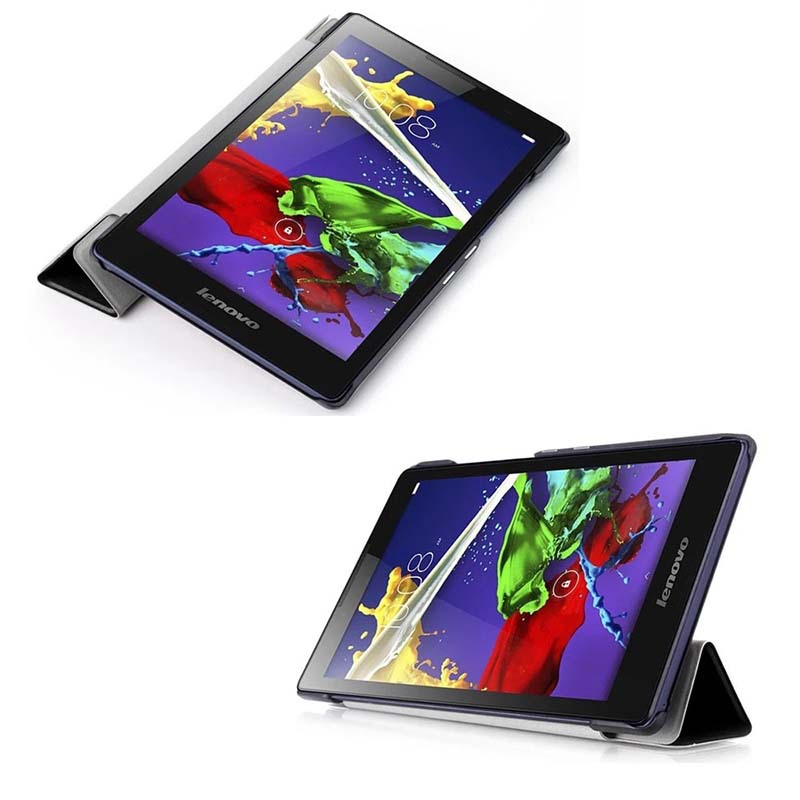 8" Tri-Fold Cover Soft leather Shell Folio case for Lenovo Tab 3 (Model TB3-850F TB3-850M) - Image 2