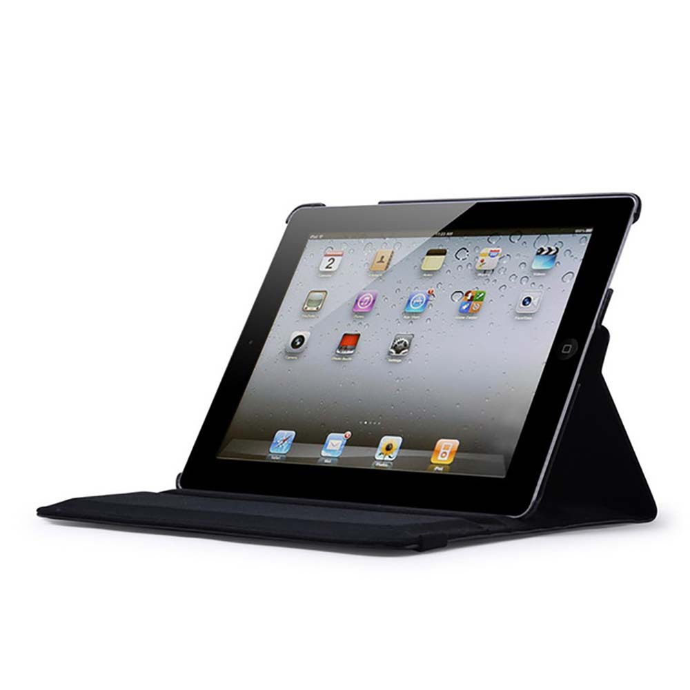 9.7" Rotating Stand Case Leather Shell Drop-Proof Protective Cover for Apple iPad 3 (Model A1416 A1430 A1403)