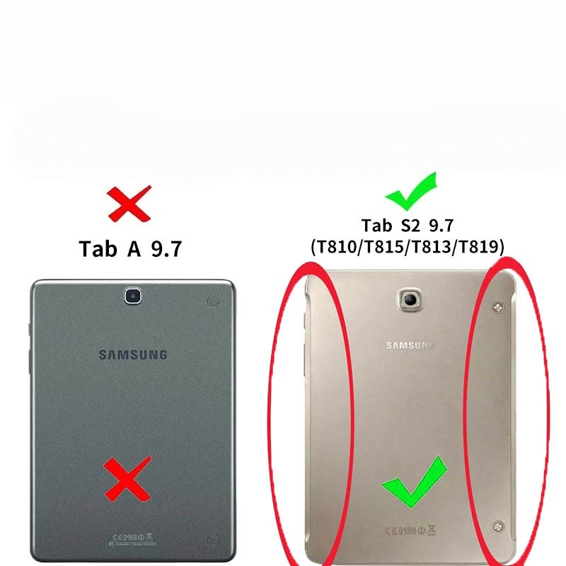 9.7" Rotating Folio Case Leather Shell Protective Cover for Samsung Galaxy Tab S2 9.7 (SM-T810/ T815) - Image 7