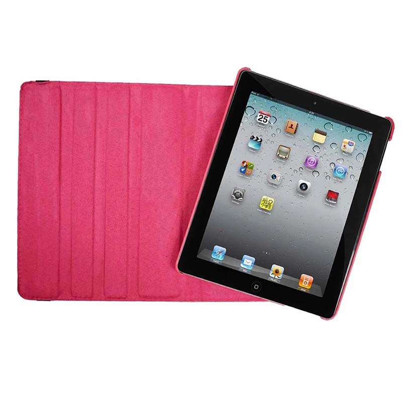 9.7" Rotating Folio Case Leather Shell Protective Cover for Apple iPad 4 (Model A1458 A1459 A1460) - Image 4