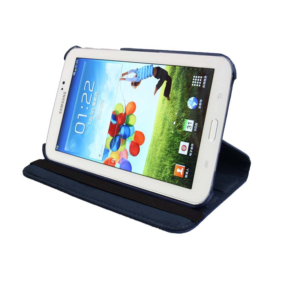 7" Rotating Folio Case Leather Shell Protective Cover for Samsung Galaxy Tab 3 SM-P3200/ T210/ T215 - Image 3