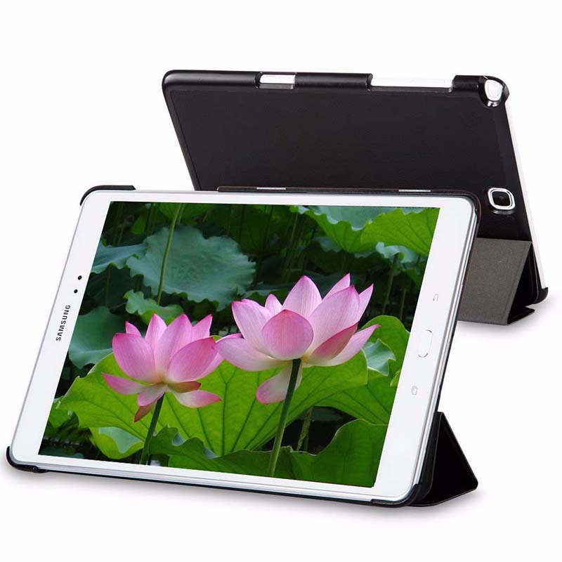 9.7" Tri-Fold Cover Soft leather Shell Folio case for Samsung Galaxy Tab A (Model SM-T550/T555/P550) - Image 2
