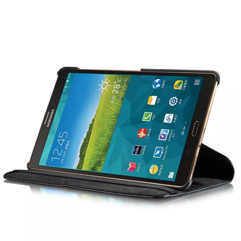 360° Rotating Pebbled Leather Case Folio Shell Protective Cover for Samsung Galaxy Tab S 8.4'' (SM-T700/ T705) - Image 3