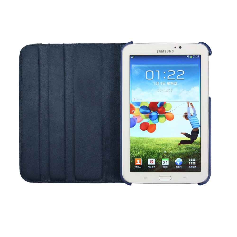 7" Rotating Folio Case Leather Shell Protective Cover for Samsung Galaxy Tab 3 SM-P3200/ T210/ T215 - Image 5