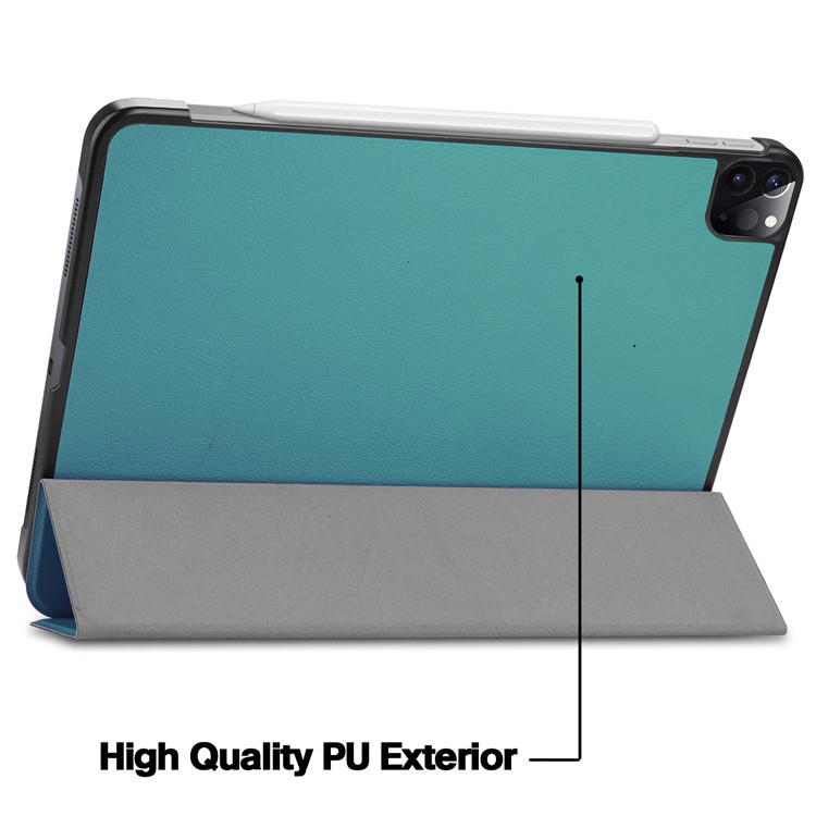 12.9" Tri-Fold Cover Soft leather Shell Folio case for Apple iPad pro (2021 released) - Image 2