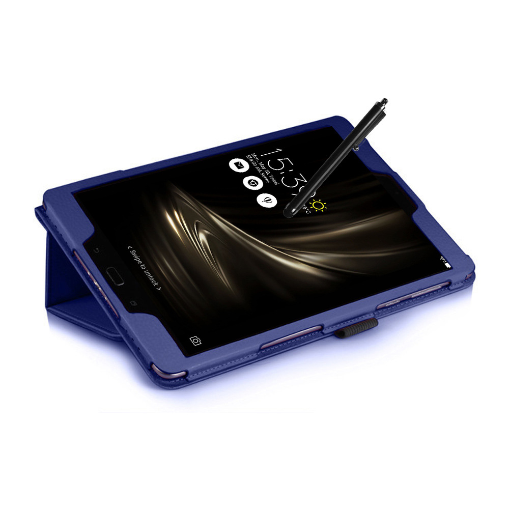 9.7" Two-Fold Folio Stand Case Back Clip Shell Protective Cover for ASUS ZenPad 3S 10 (Model Z500M) - Image 3