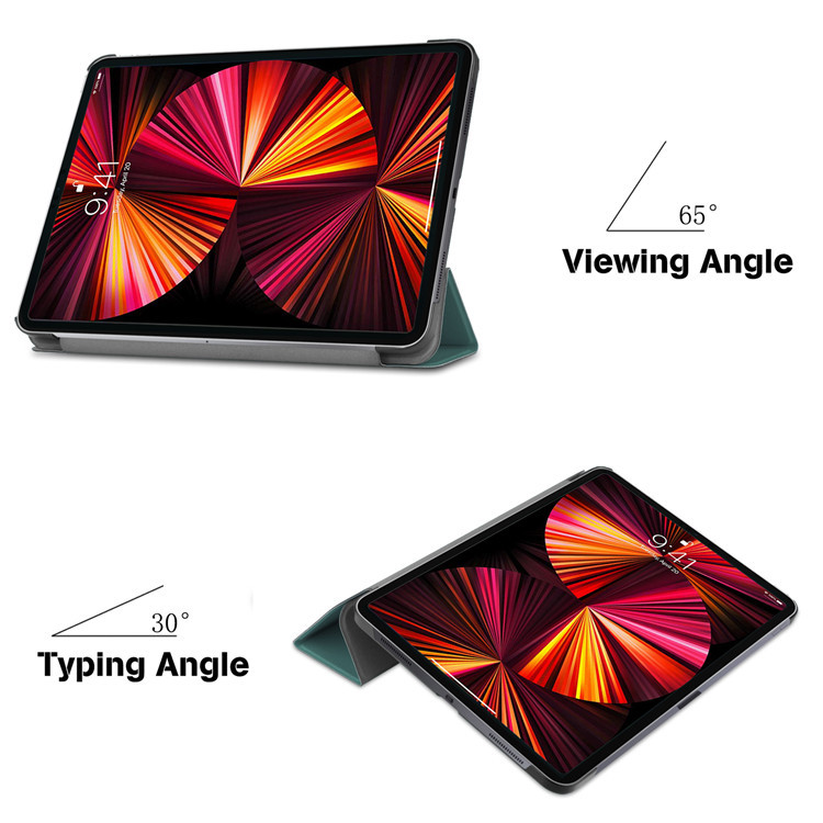 12.9" Tri-Fold Cover Soft leather Shell Folio case for Apple iPad pro (2021 released) - Image 5