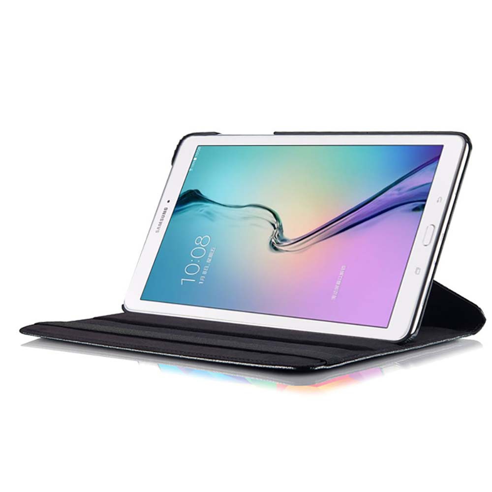 360° Rotating Pebbled Leather Case Folio Shell Protective Cover for Samsung Galaxy Tab E 9.6'' (SM-T565/ T567) - Image 4