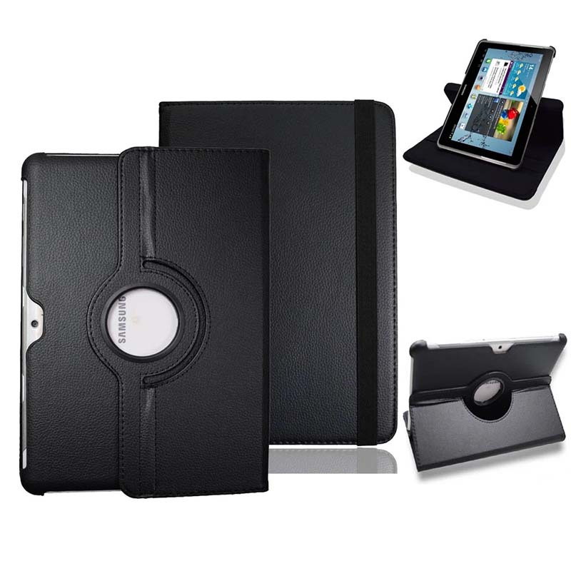 10.1" Rotating Folio Case Leather Shell Protective Cover for Samsung Galaxy Tab 2 GT-P5100/ P5110