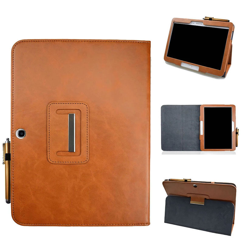 10.1" Foldable Stand Case Leather Shell Drop-Proof Protective Cover for Samsung Galaxy Tab 3 (Model GT-P5200/ P5210)