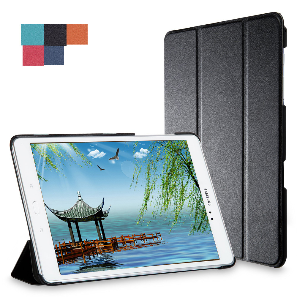 9.7" Tri-Fold Cover Soft leather Shell Folio case for Samsung Galaxy Tab A (Model SM-T550/T555/P550)