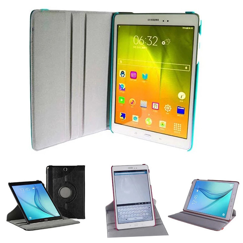 9.7" Rotating Folio Case Leather Shell Protective Cover for Samsung Galaxy Tab A (Model T550/ T555/ P550/ P555)