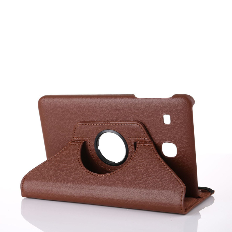 360° Rotating Pebbled Leather Case Folio Shell Protective Cover for Samsung Galaxy Tab E 8'' (T377/ T375) - Image 4