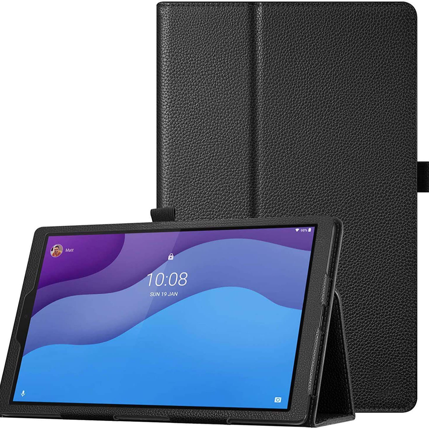 10.1" Two-Fold Folio Stand Case Back Clip Shell Protective Cover for Lenovo Tab M10 HD (2nd Gen)-TB-X306F/ X