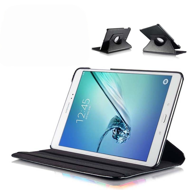 8" Rotating Folio Case Leather Shell Protective Cover for Samsung Galaxy Tab S2 8.0 (T710/ T715/ T713/ T719)