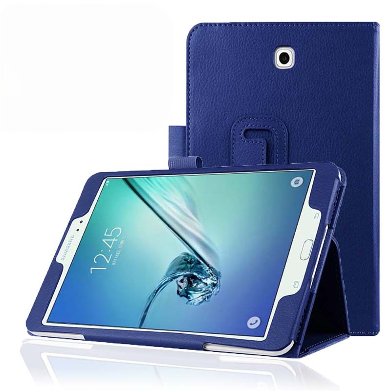 8" Two-Fold Folio Stand Case Back Clip Shell Protective Cover for Samsung Galaxy Tab S2 8.0 (T710/ T713/ T715/ T719)