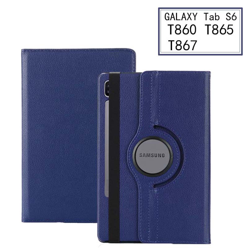 10.5" Rotating Folio Case Leather Shell Protective Cover for 2023 Samsung Galaxy Tab S6 10.5 (SM-T860/ T865/ T867)