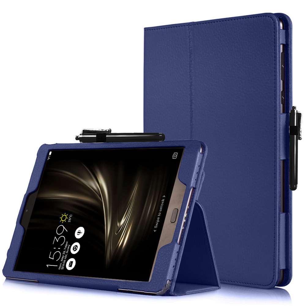 9.7" Two-Fold Folio Stand Case Back Clip Shell Protective Cover for ASUS ZenPad 3S 10 (Model Z500M) - Image 6