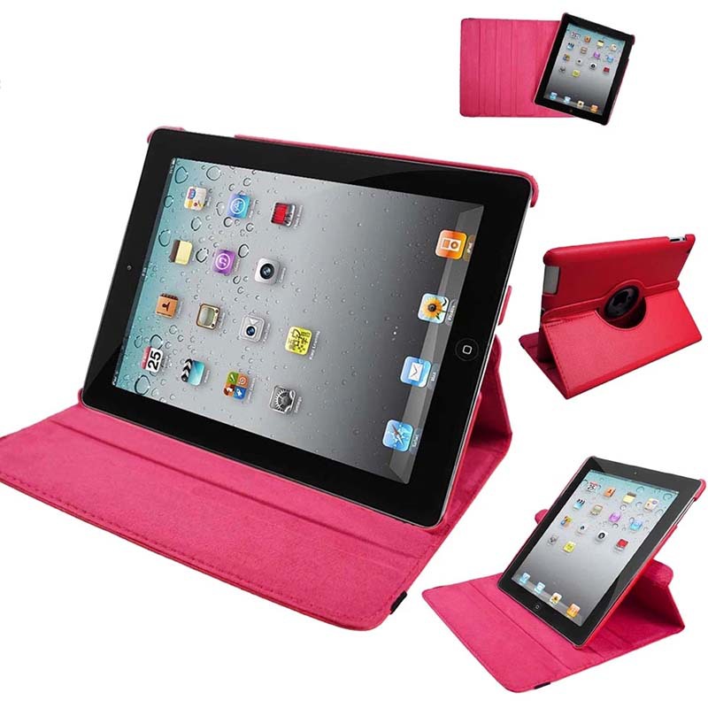 9.7" Rotating Folio Case Leather Shell Protective Cover for Apple iPad 4 (Model A1458 A1459 A1460)