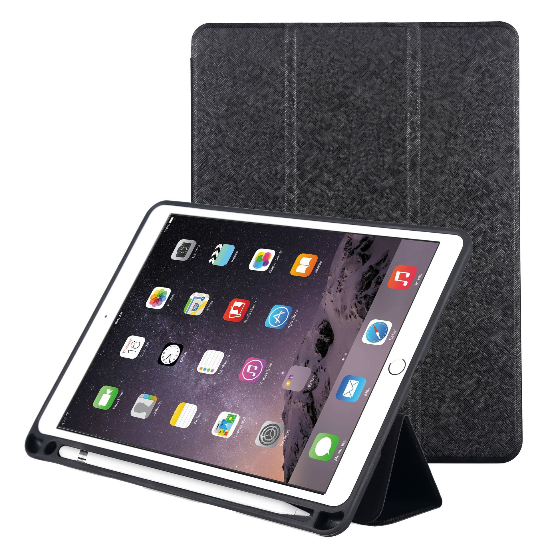 10.2" Tri-Fold Cover Soft TPU leather Shell folio case with pen holder for Apple iPad 9 (2021 released)