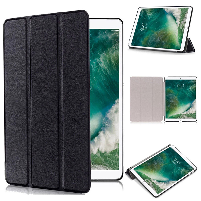 10.5" Tri-Fold Stand Case Leather Shell Drop-Proof Protective Cover for 2017 Apple iPad Pro (Model A1852/A1701/A1709)
